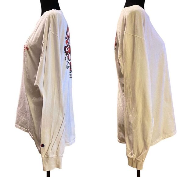 Champion White Long Sleeve University of Georgia UGA T-Shirt Size Large - Picture 3 of 12